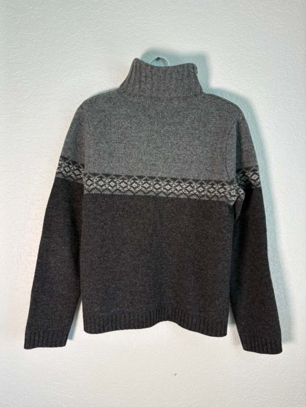Vintage Eddie Bauer Fair Isle Turtle Neck Lambswool Sweater Women's M